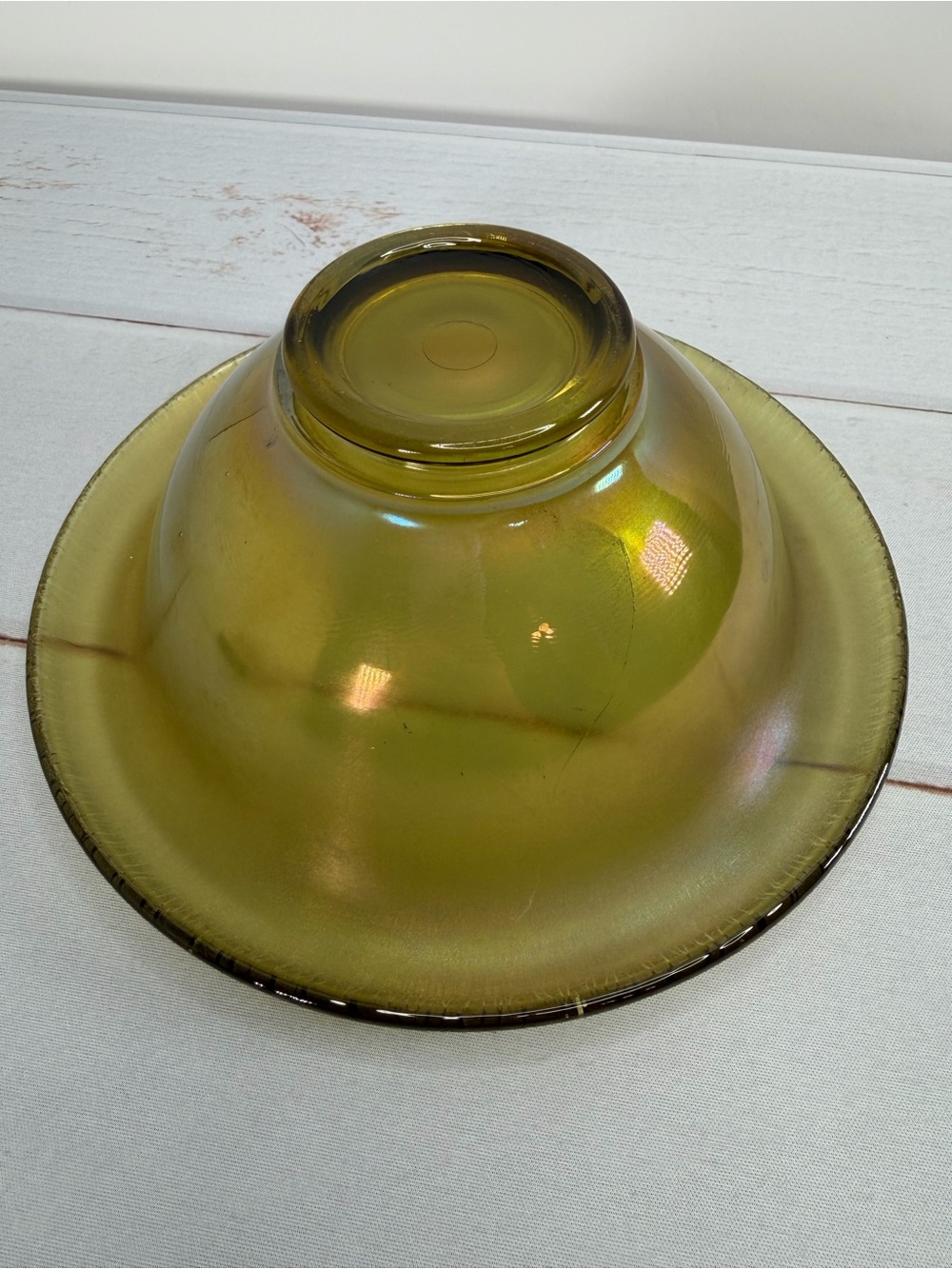 Antique c. 1920s H. Northwood & Co. No. 659 "Russet" Stretch Glass Console Bowl - Picture 7 of 14